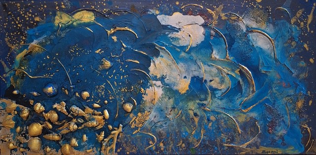 Nr 797 Carebbean golden blue  100x50 Jahr 2026